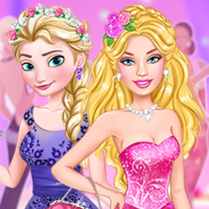 Barbie vs elsa online dress up