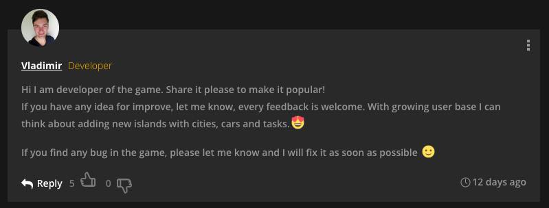 comment with label developer