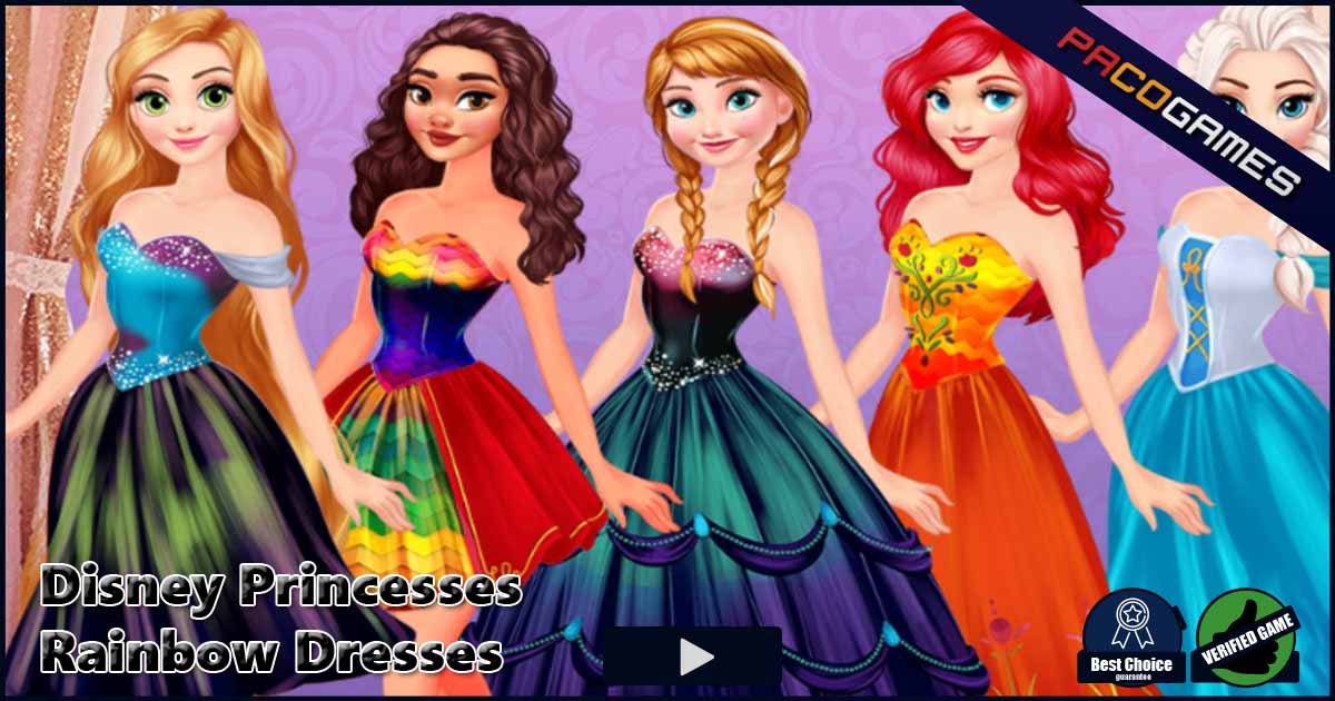 Disney Princesses Rainbow Dresses Games44